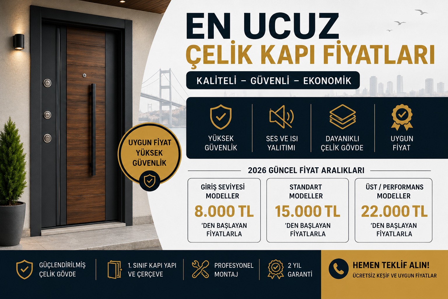 En Ucuz Çelik Kapı Fiyatları (2026 Güncel Rehber) görseli